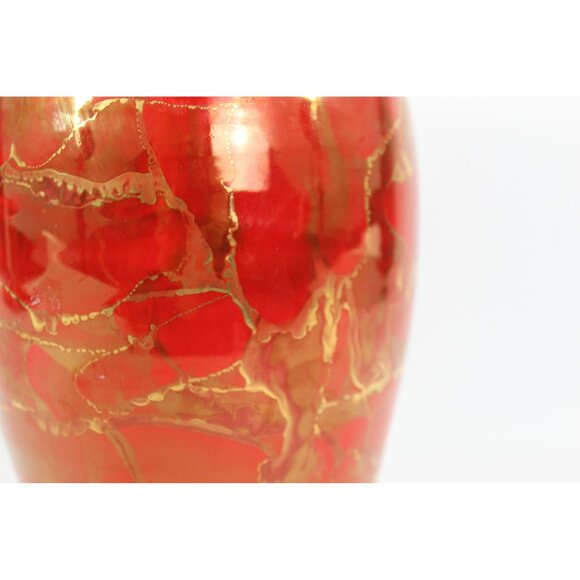 Bruce Fairman Shoulder Vase Red Gold Glaze, Signed 2005 Studio Pottery - Picture 6 of 11